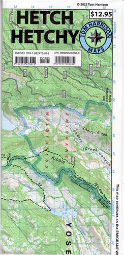 Hetch Hetchy (Californie) | Tom Harrison Maps carte pliée Tom Harrison Maps 