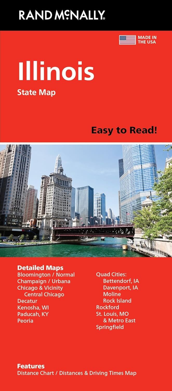 Illinois, carte facile à lire | Rand McNally carte pliée Rand McNally 