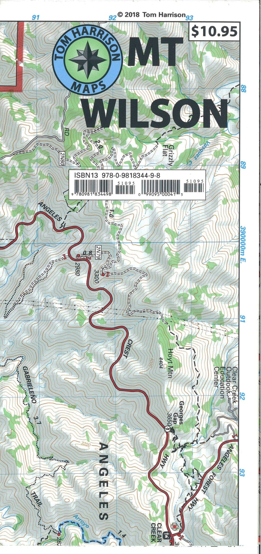 Le Mont Wilson, California | Tom Harrison Maps carte pliée Tom Harrison Maps 