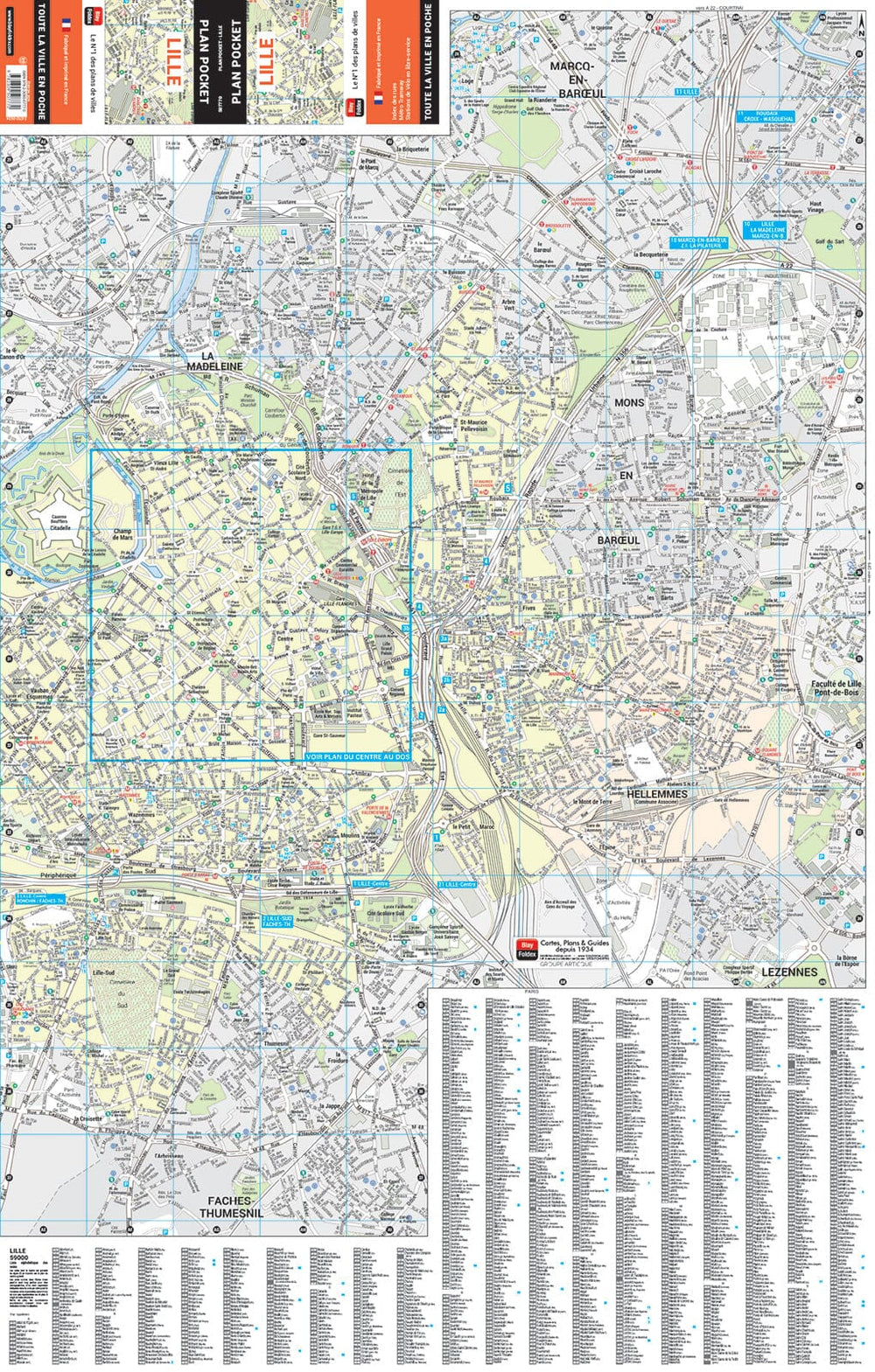 Lille, Nord - Plan de ville "pocket" | Blay Foldex carte pliée Blay Foldex 