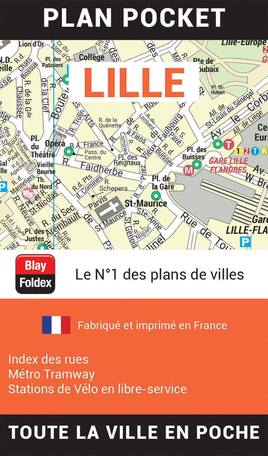Lille, Nord - Plan de ville "pocket" | Blay Foldex carte pliée Blay Foldex 