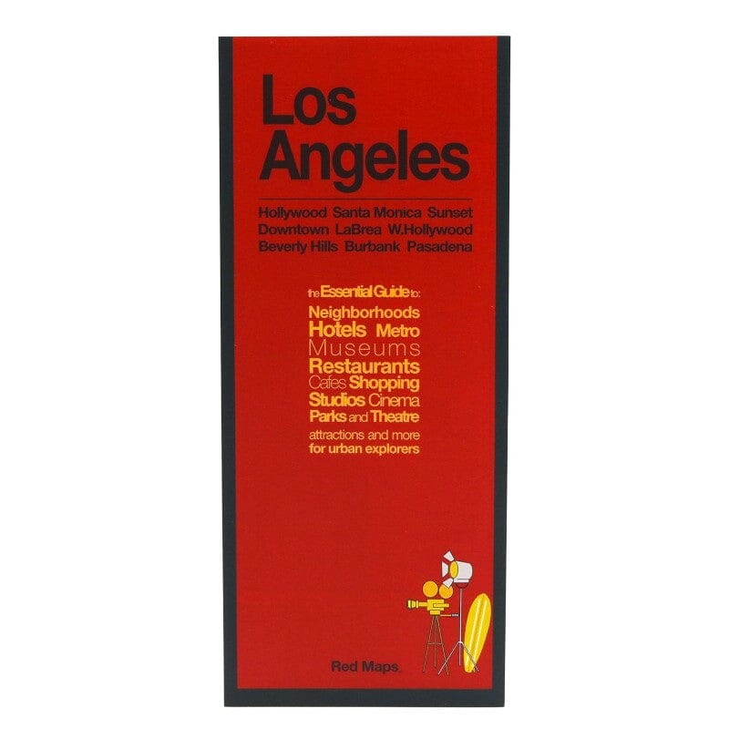 Los Angeles, CA : Hollywood Santa Monica Sunset : Downtown La Brea W. Hollywood : Beverly Hills Burbank Pasadena | Red Maps carte pliée Red Maps 