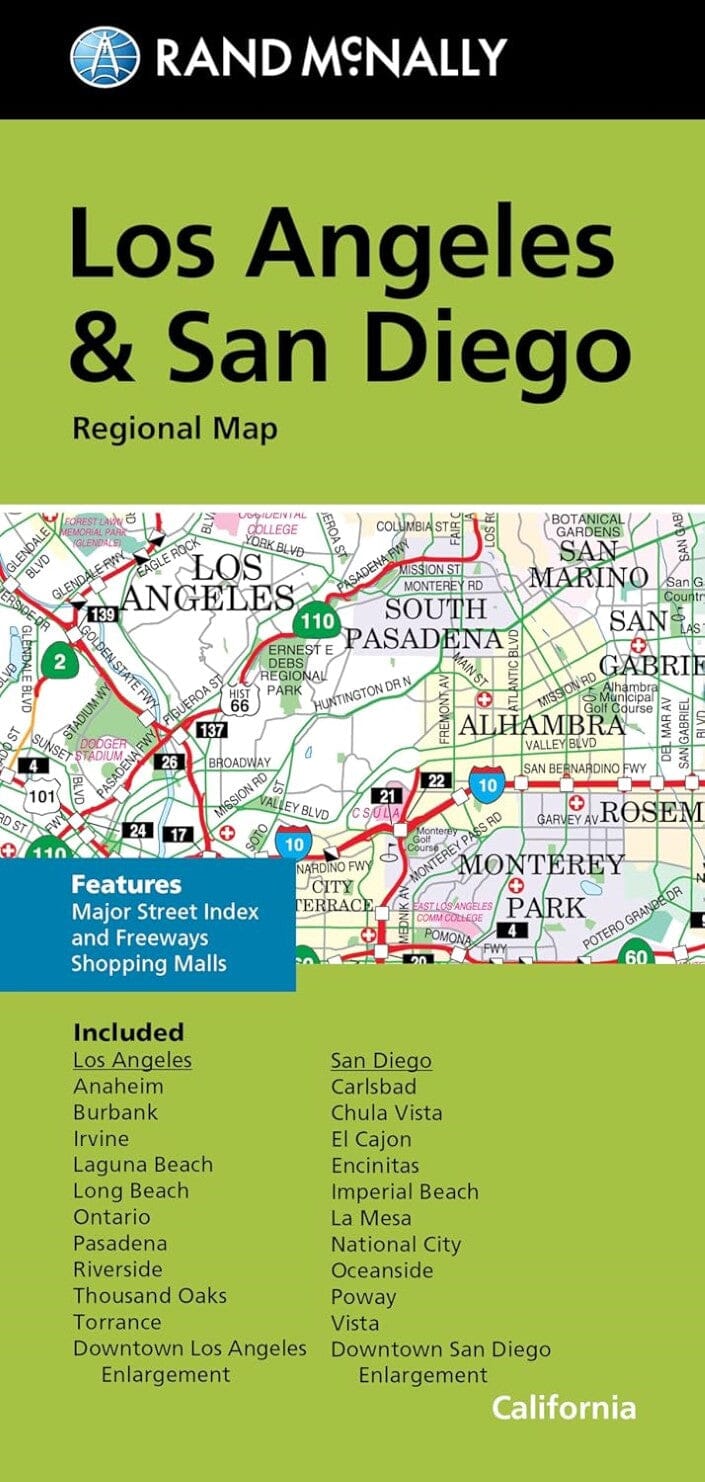 Los Angeles et San Diego, California Regional | Rand McNally carte pliée Rand McNally 