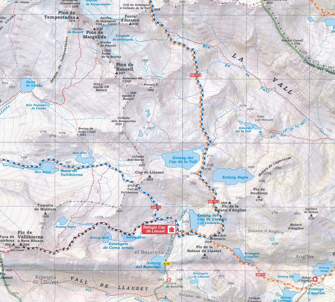 Lot de 2 cartes de randonnée - Entre Refugios : Trekking Aneto, Posets, Molières, Salvaguardia (Pyrénées) | Alpina carte pliée Editorial Alpina 