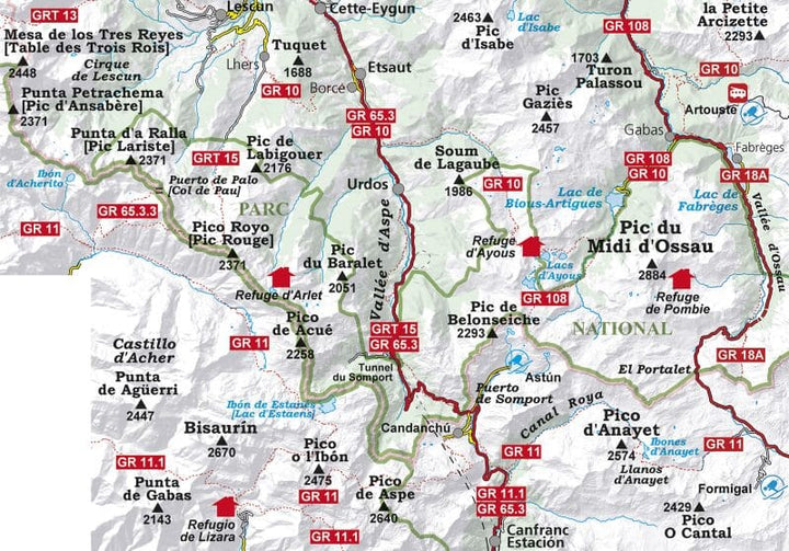 Lot de 2 cartes de randonnée - Midi d'Ossau, Balaitus (Parc national des Pyrénées Ouest) | Alpina carte pliée Editorial Alpina 