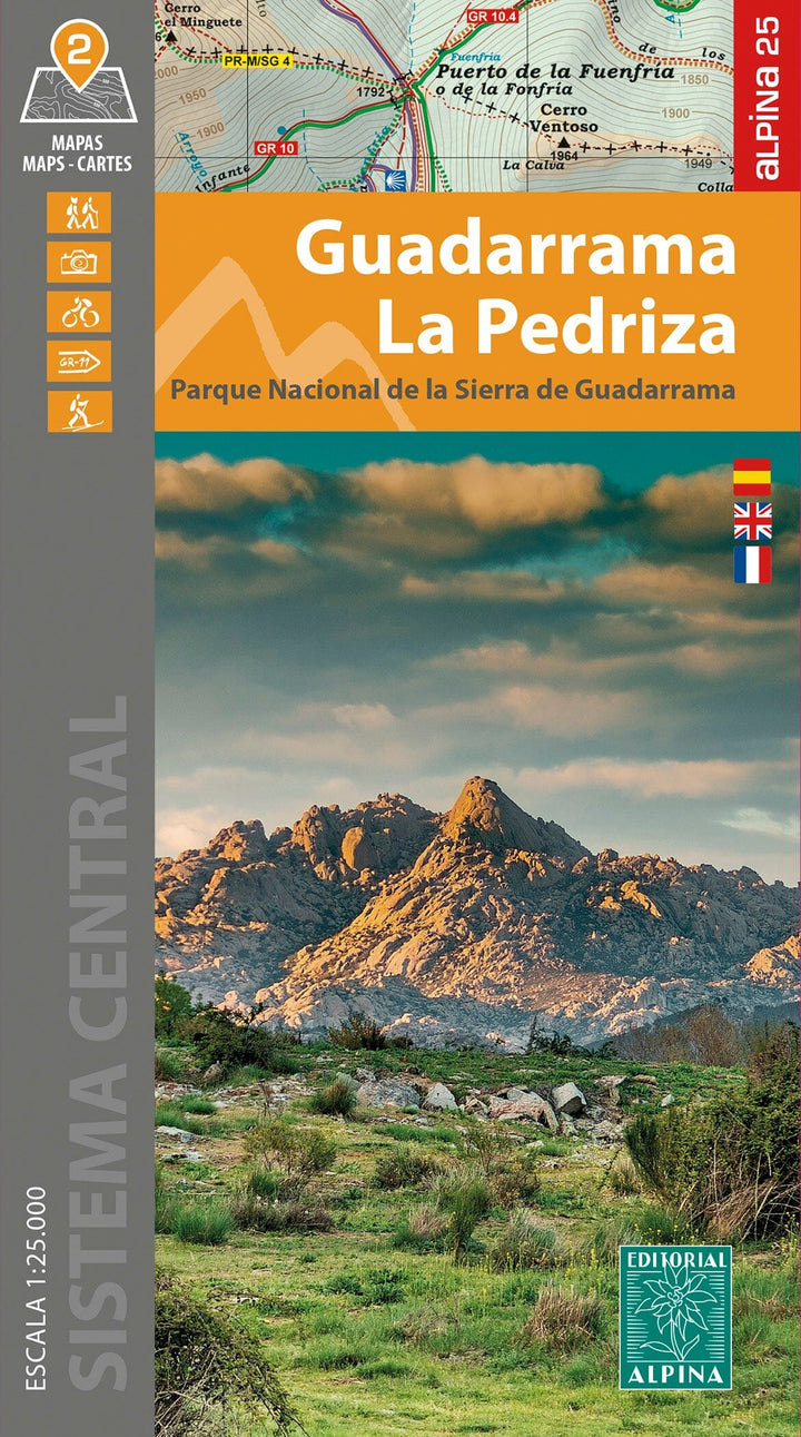 Lot de 2 cartes de randonnée - Parc National de la Guadarrama, La Pedriza (Espagne) | Alpina carte pliée Editorial Alpina 