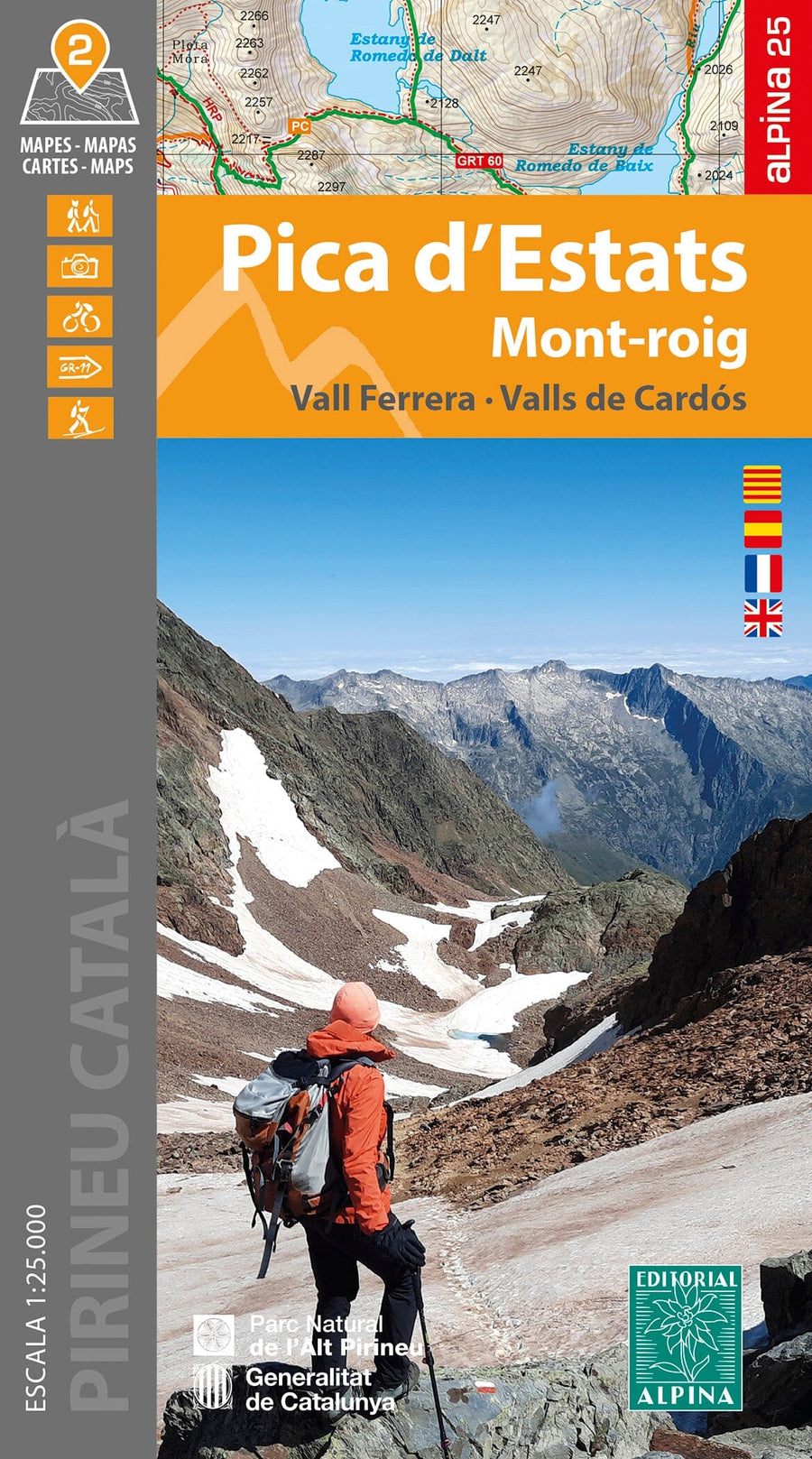 Lot de 2 cartes de randonnée - Pic d'Estats & Mont-Roig (Pyrénées catalanes) | Alpina carte pliée Editorial Alpina 