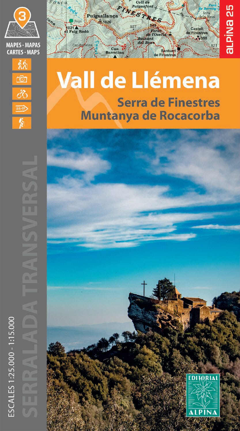 Lot de 2 cartes de randonnée - Vall de Llémena, Serra de Finestres, Muntanya de Rocacorba (Catalogne) | Alpina carte pliée Editorial Alpina 