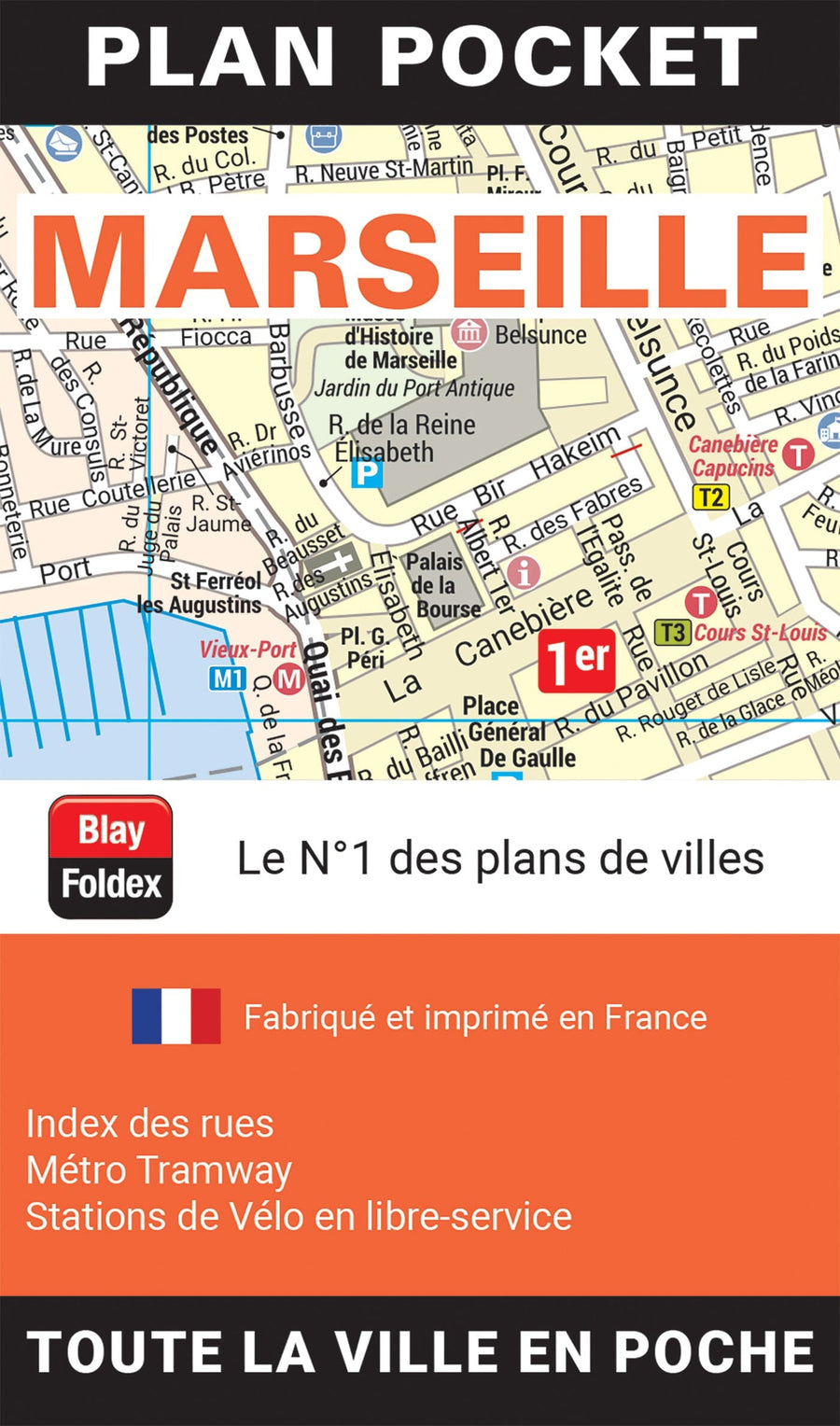 Marseille, Bouches-du-Rhône - Plan de ville "pocket" | Blay Foldex carte pliée Blay Foldex 