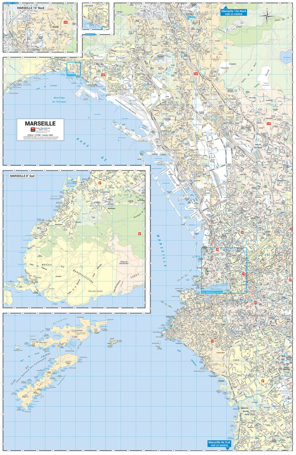Marseille - Plan de ville grand format | Blay Foldex carte pliée Blay Foldex 