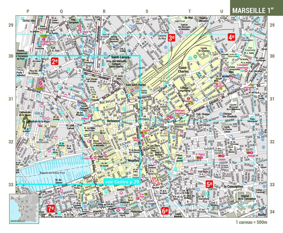 Marseille – Plan de ville pratique | Blay Foldex carte pliée Blay Foldex 