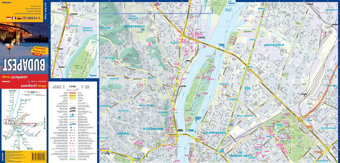 Mini plan de poche plastifié - Budapest | Express Map carte pliée Express Map 