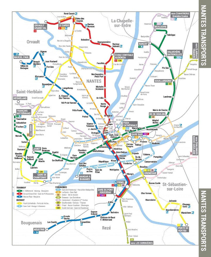 Nantes – Plan de ville pratique | Blay Foldex carte pliée Blay Foldex 
