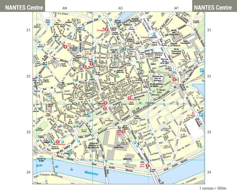 Nantes – Plan de ville pratique | Blay Foldex carte pliée Blay Foldex 