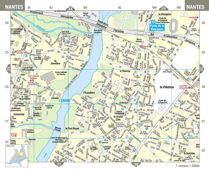Nantes – Plan de ville pratique | Blay Foldex carte pliée Blay Foldex 