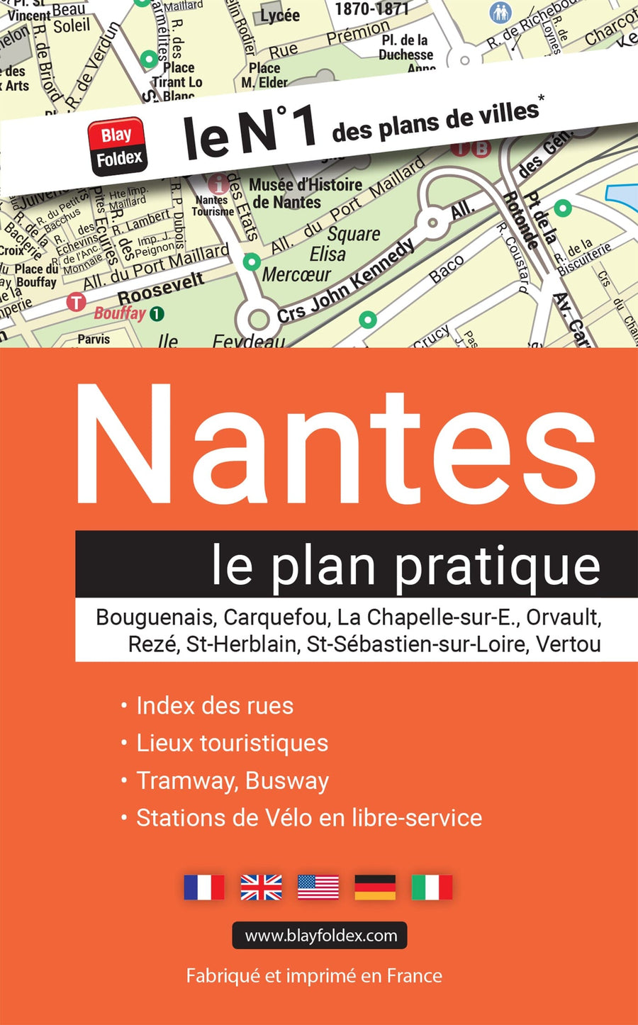 Nantes – Plan de ville pratique | Blay Foldex carte pliée Blay Foldex 