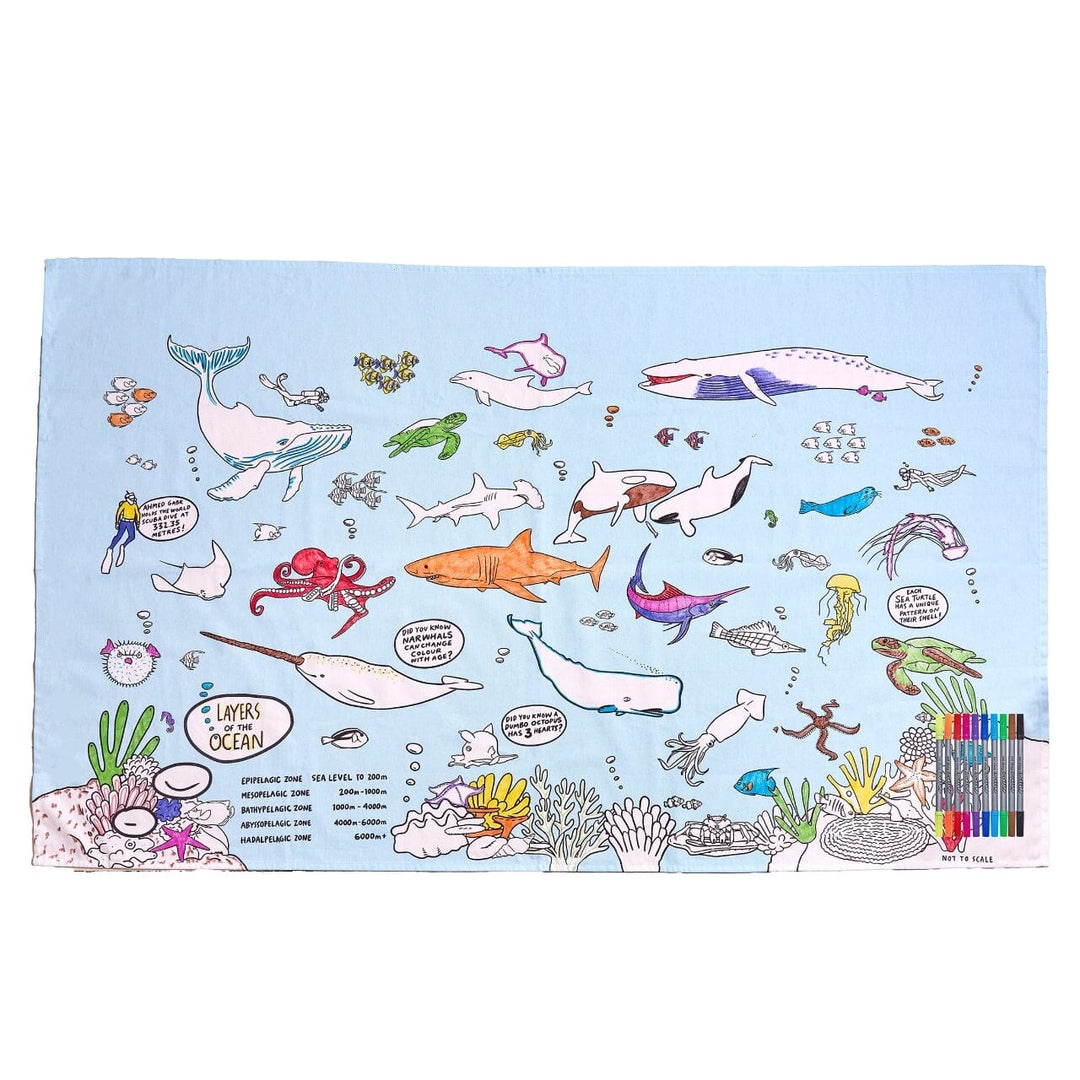 Nappe à colorier - Motif "Vide l'étang" | Eat Sleep Doodle accessoire Eat Sleep Doodle 