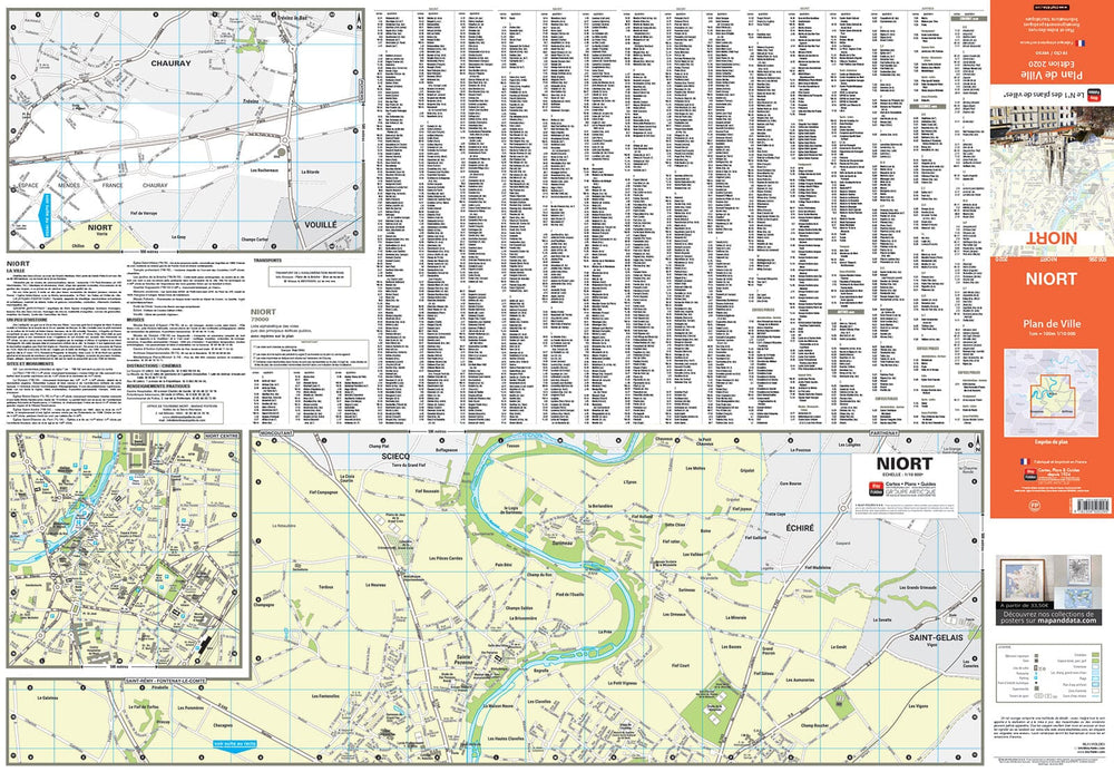 Niort, Deux Sèvres - Plan de ville | Blay Foldex carte pliée Blay Foldex 