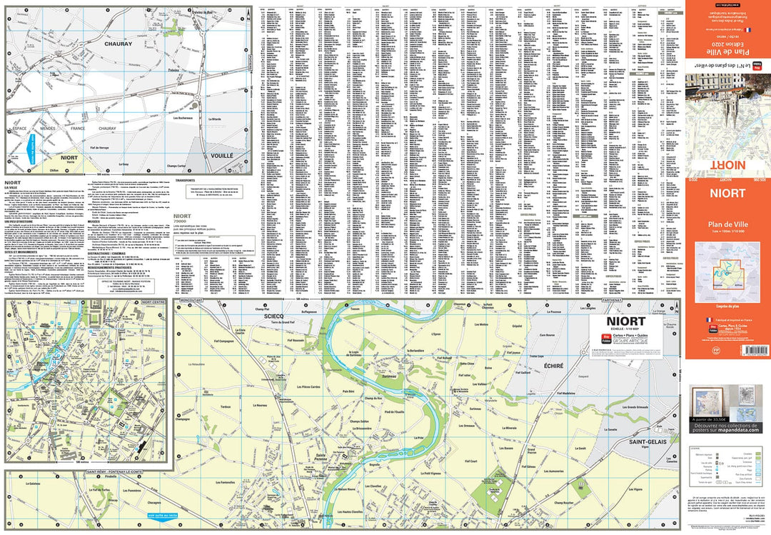 Niort, Deux Sèvres - Plan de ville | Blay Foldex carte pliée Blay Foldex 