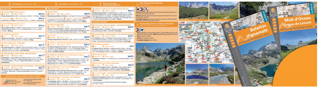 Lot de 2 cartes de randonnée - Midi d'Ossau, Balaitus (Parc national des Pyrénées Ouest) | Alpina