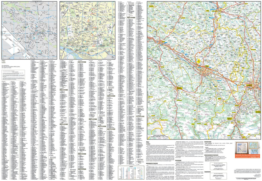 Pau, Pyrénées-Atlantiques - Plan de ville | Blay Foldex carte pliée Blay Foldex 