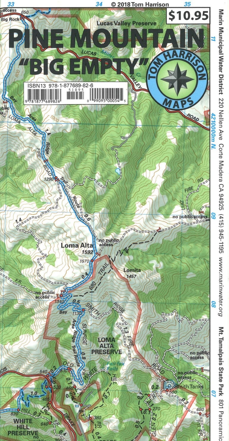 Pine Mountain, California Trails Map | Tom Harrison Maps carte pliée Tom Harrison Maps 