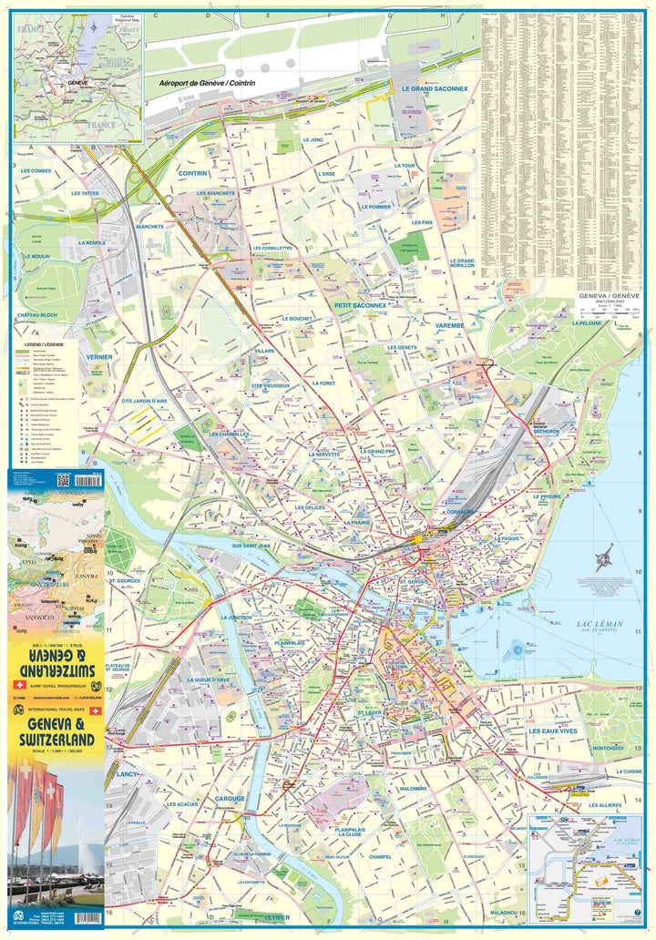 Plan de Genève & Carte de l'ouest de la Suisse | ITM carte pliée ITM 