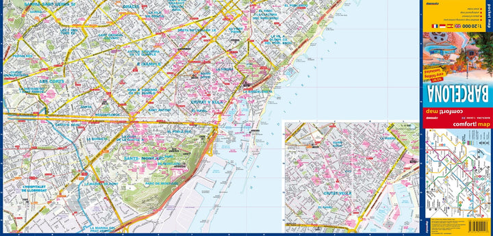 Plan de poche plastifié (mini) - Barcelone | Express Map carte pliée Express Map 
