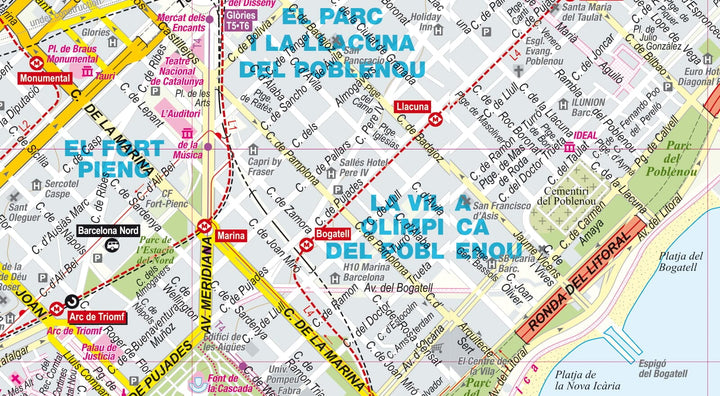 Plan de poche plastifié (mini) - Barcelone | Express Map carte pliée Express Map 