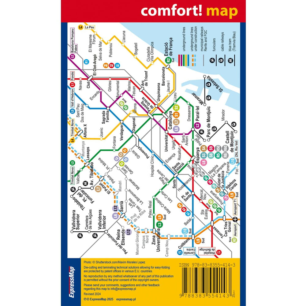Plan de poche plastifié (mini) - Barcelone | Express Map carte pliée Express Map 