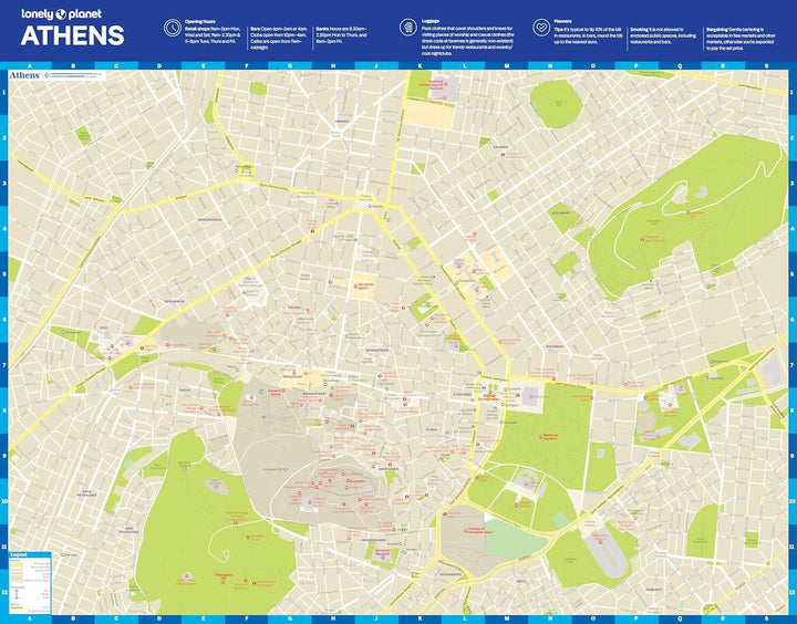 Plan de ville (en anglais) - Athens | Lonely Planet carte pliée Lonely Planet EN 