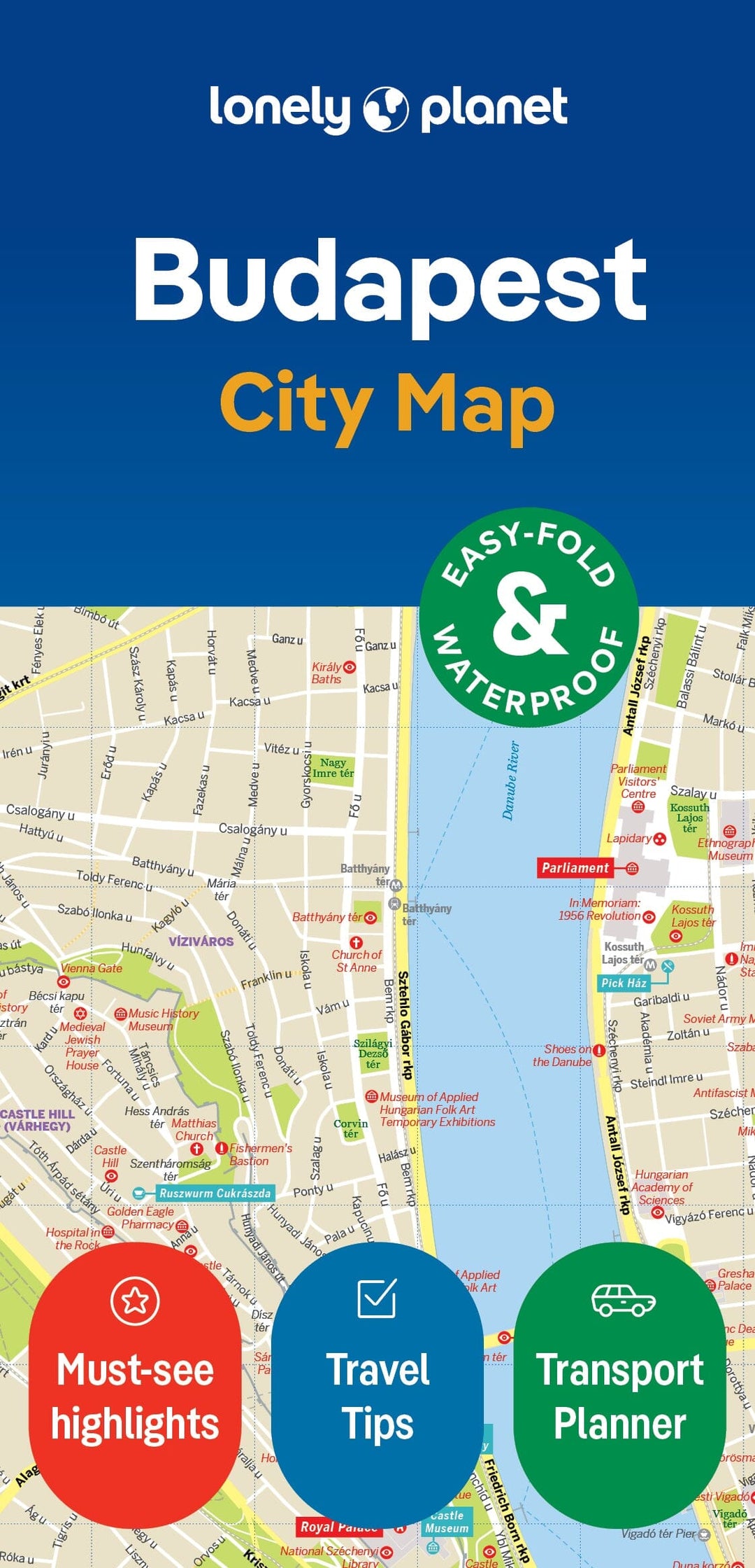 Plan de ville (en anglais) - Budapest | Lonely Planet carte pliée Lonely Planet EN 