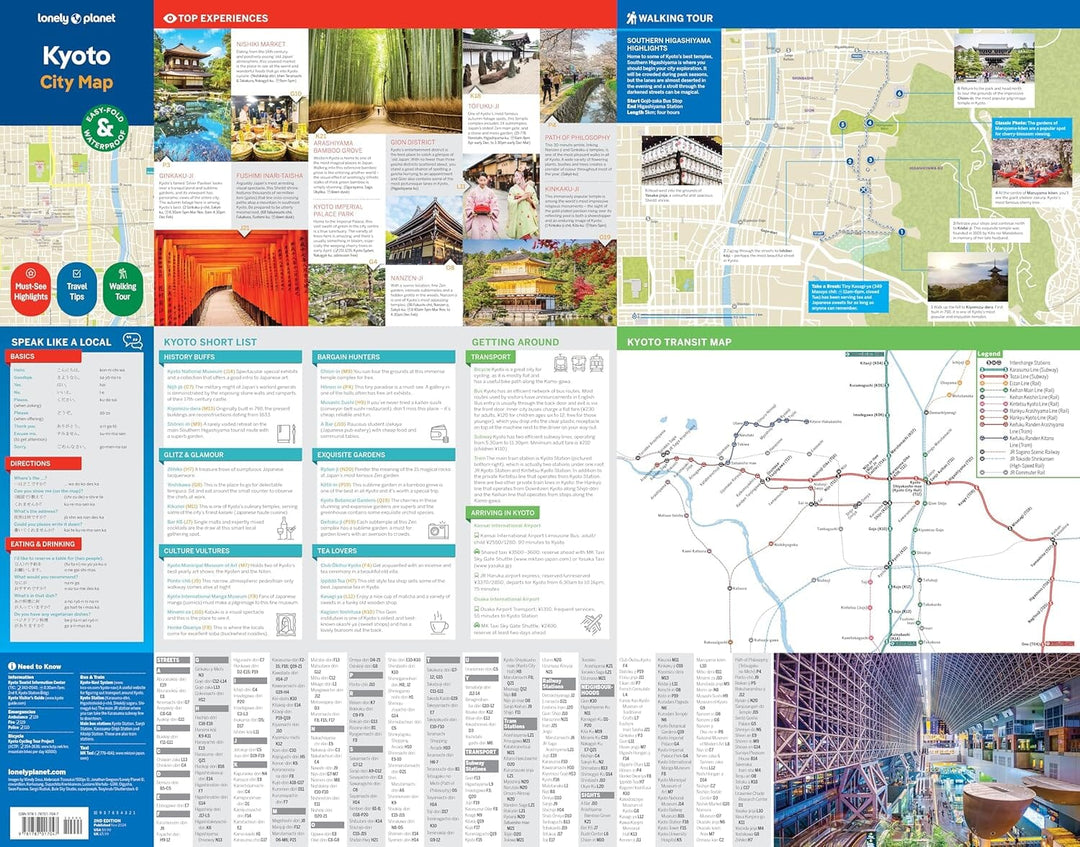 Plan de ville (en anglais) - Kyoto | Lonely Planet carte pliée Lonely Planet EN 