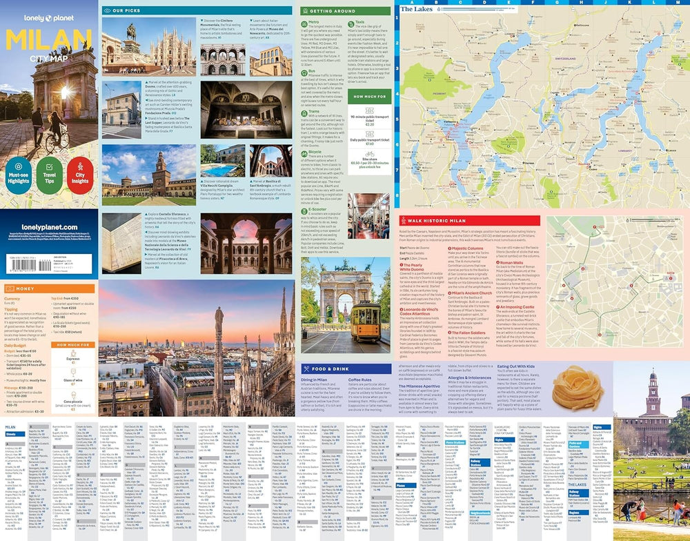 Plan de ville (en anglais) - Milan | Lonely Planet carte pliée Lonely Planet EN 