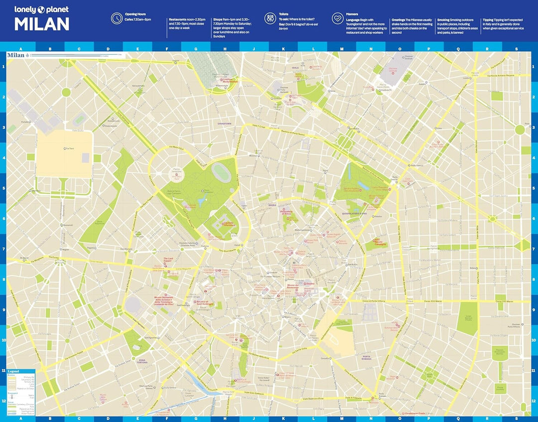 Plan de ville (en anglais) - Milan | Lonely Planet carte pliée Lonely Planet EN 
