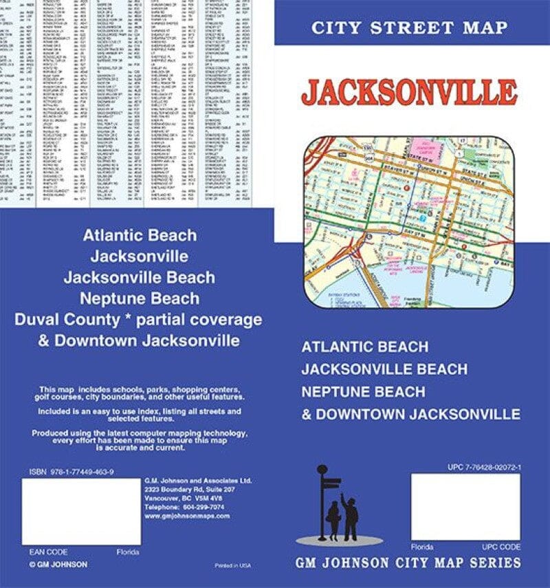 Plan de ville - Jacksonville (Floride) | GM Johnson carte pliée GM Johnson 