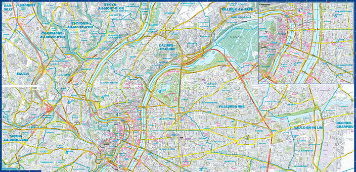 Plan de ville plastifié - Lyon | Express Map carte pliée Express Map 