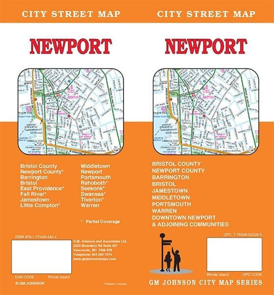 Plan des rues - Newport, Rhode Island | GM Johnson carte pliée GM Johnson 