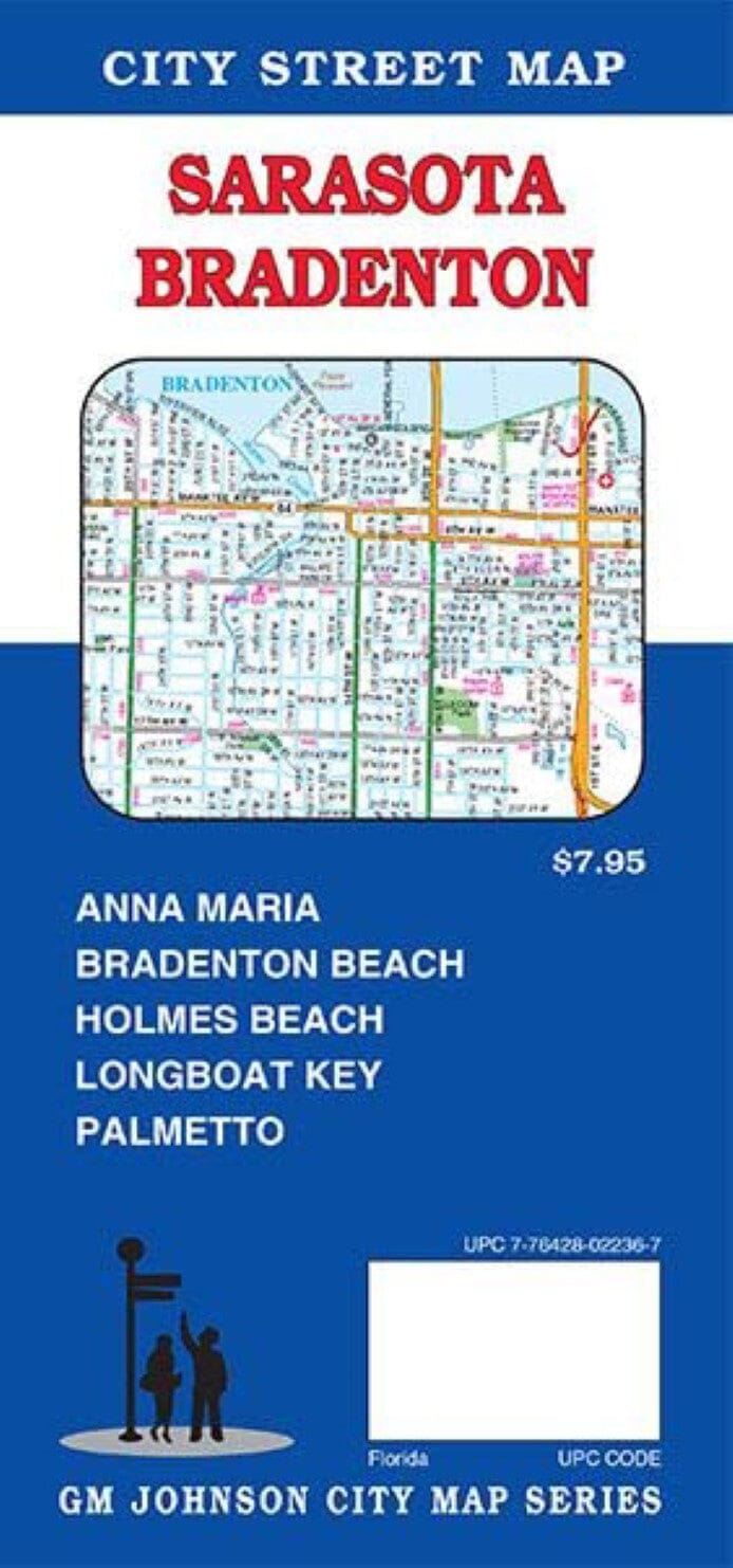 Plan des rues - Sarasota et Bradenton, Floride | GM Johnson carte pliée GM Johnson 