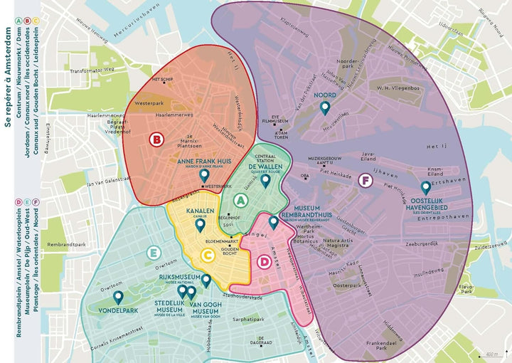 Plan détaillé - Amsterdam 2024/25 | Cartoville carte pliée Gallimard 