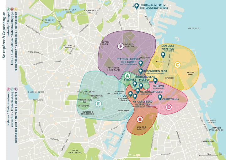 Plan détaillé - Copenhague | Cartoville carte pliée Gallimard 