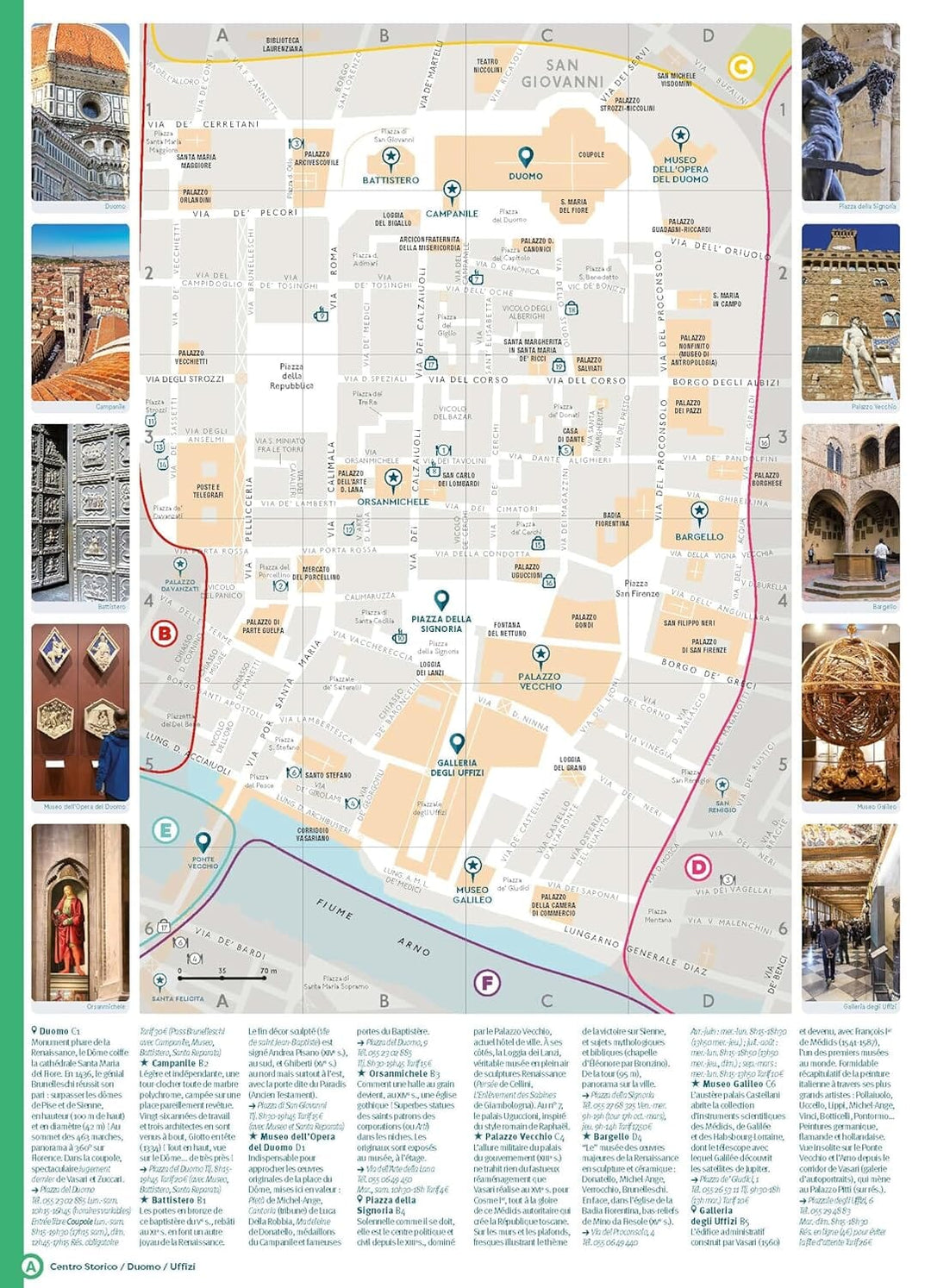 Plan détaillé - Florence - Édition 2024 | Cartoville carte pliée Gallimard 