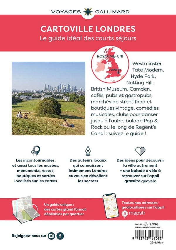 Plan détaillé - Londres 2025/26 | Cartoville carte pliée Gallimard 