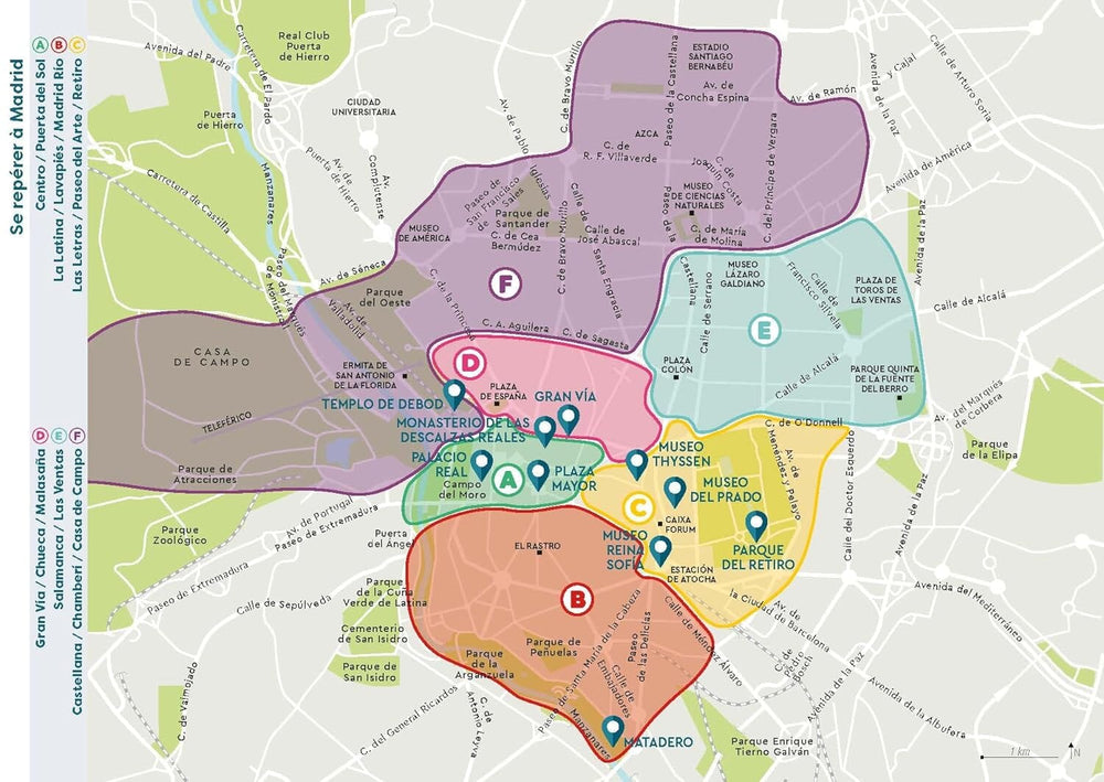 Plan détaillé - Madrid - Édition 2024 | Cartoville carte pliée Gallimard 