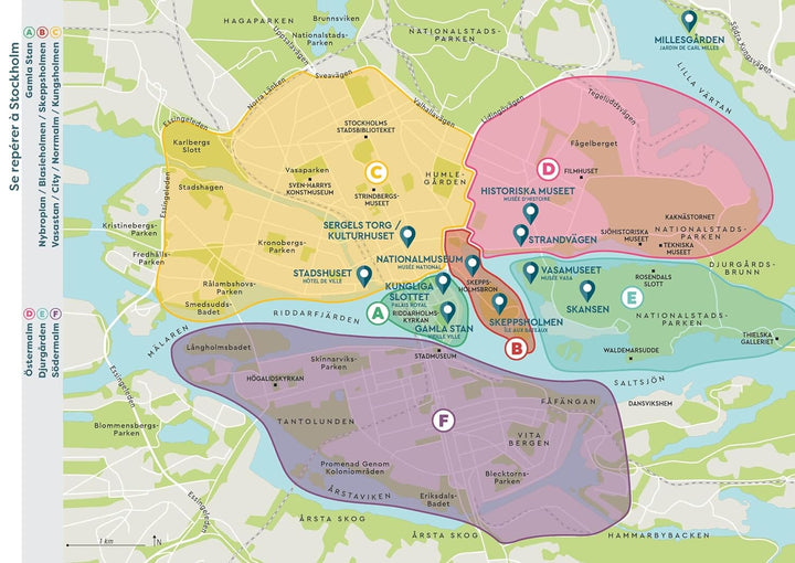 Plan détaillé - Stockholm | Cartoville carte pliée Gallimard 