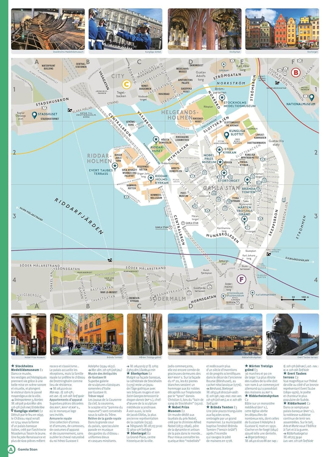 Plan détaillé - Stockholm | Cartoville carte pliée Gallimard 