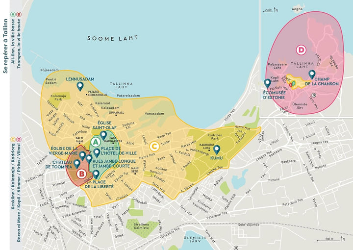 Plan détaillé - Tallinn | Cartoville carte pliée Gallimard 