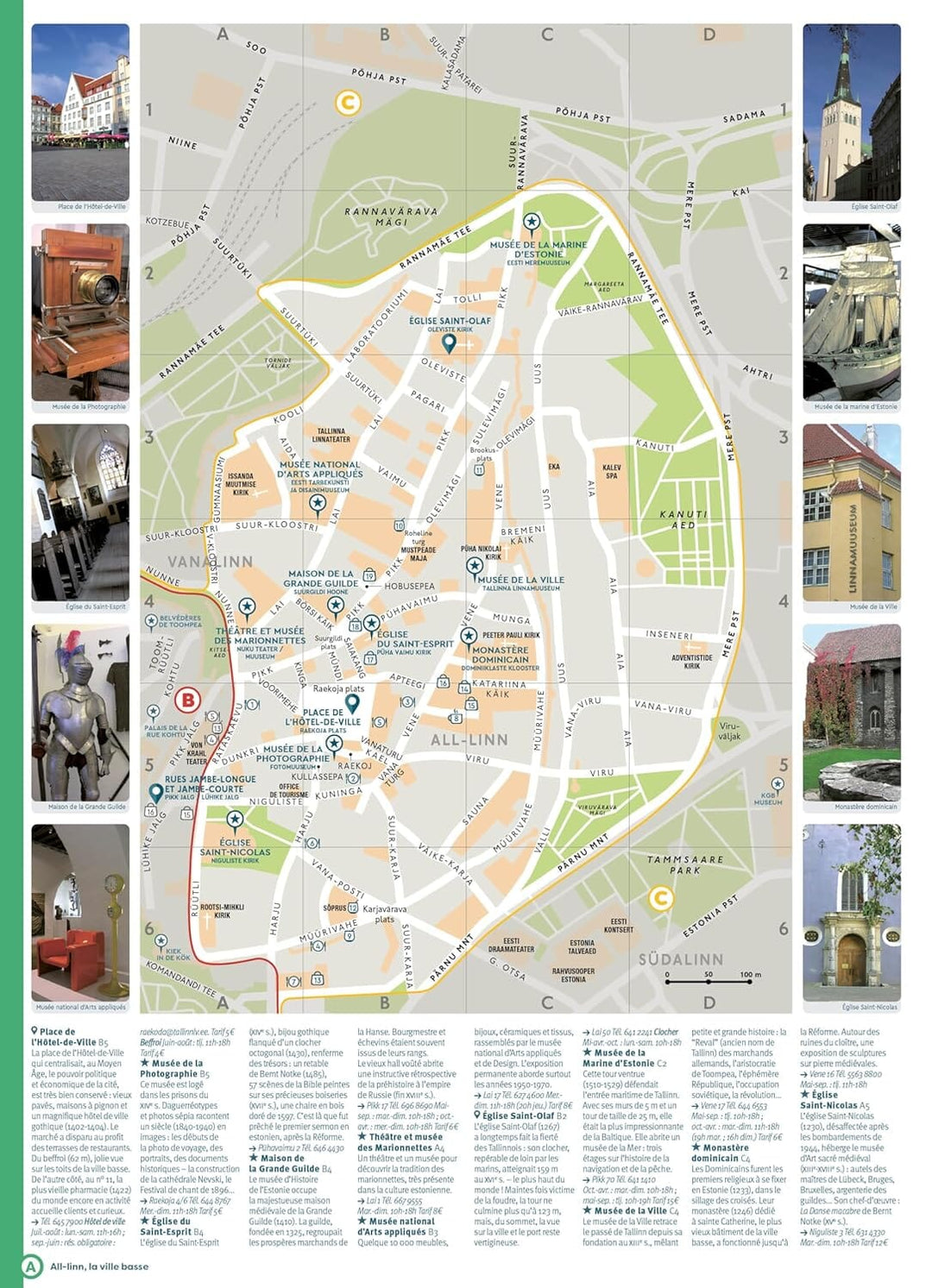 Plan détaillé - Tallinn | Cartoville carte pliée Gallimard 