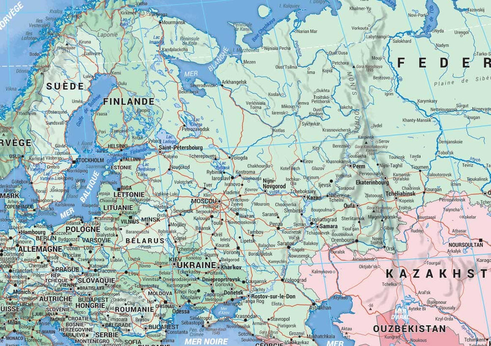 Planisphère plastifié - Monde politique (133 x 90 cm) | Blay Foldex carte murale hors dimensions Blay Foldex 