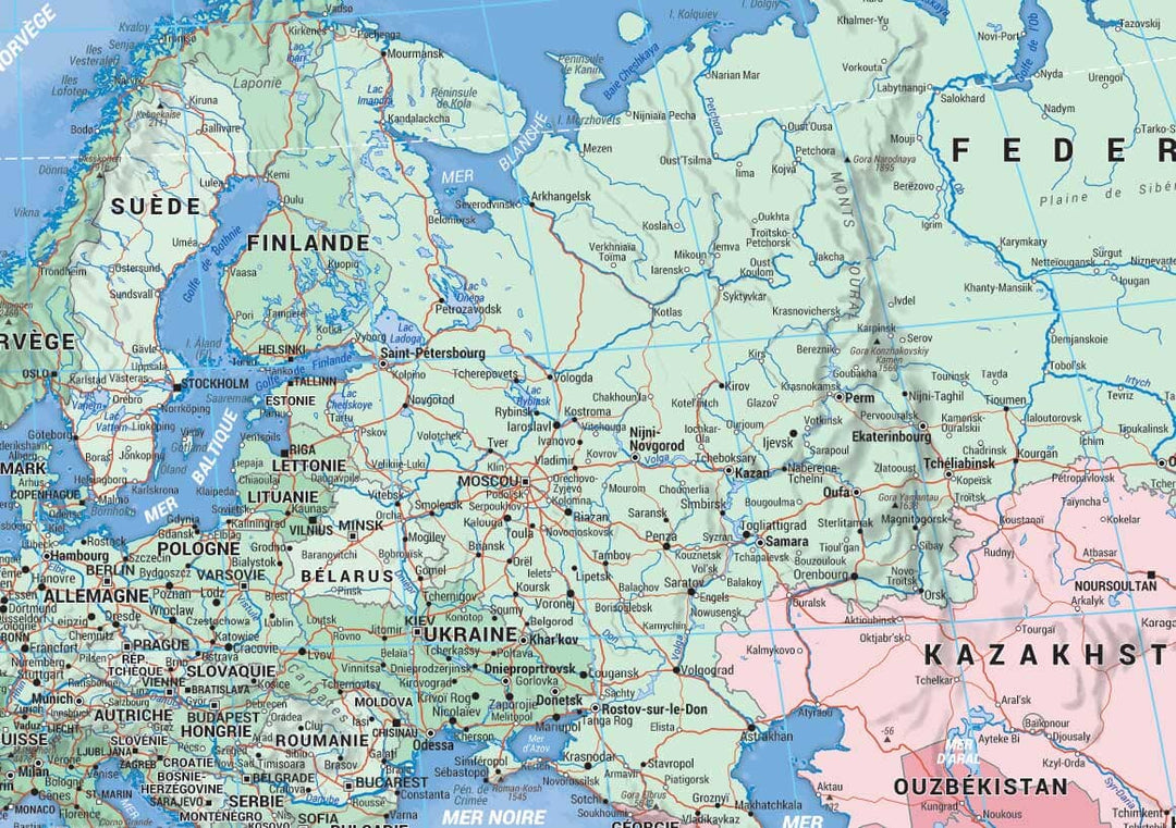 Planisphère plastifié - Monde politique (133 x 90 cm) | Blay Foldex carte murale hors dimensions Blay Foldex 